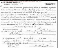 Ford John Parker Catherine1866 Marriage Cert Ohio