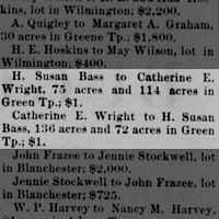Wright Catherine E. 1897 Real Estate Transfers News