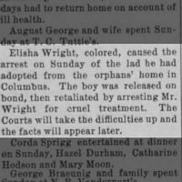 Wright Elisha Adopted Son News 1904