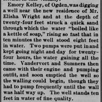 Wright Elisha Well on Property 1897 News