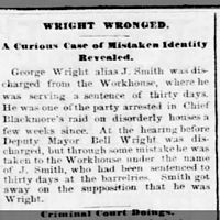 Wright George 1885 Mistaken Identity News